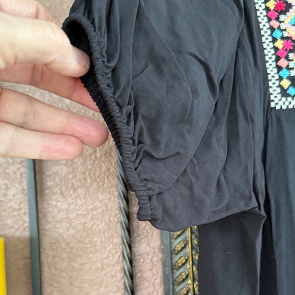 Savanna Jane Florel Black Top with Colorful Floral Embroidery - Picture 9 of 9